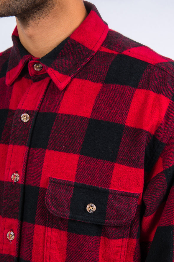 Vintage Red Check Thick Flannel Shirt