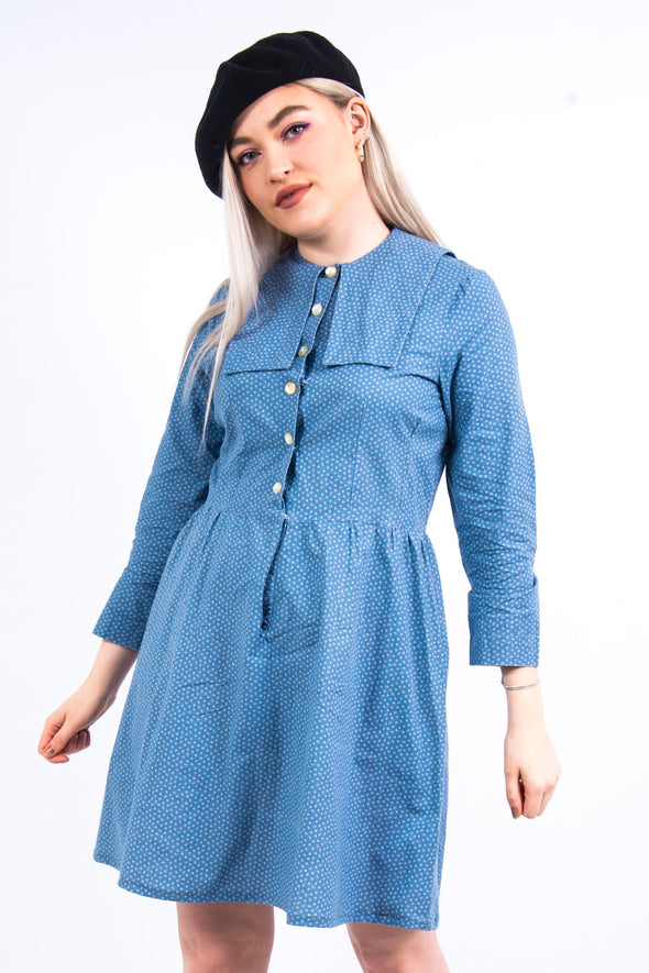Vintage Statement Collar Mini Dress