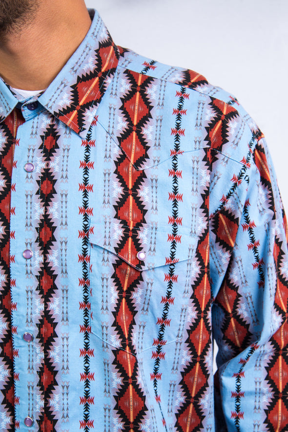 Vintage Aztec Pattern Western Shirt