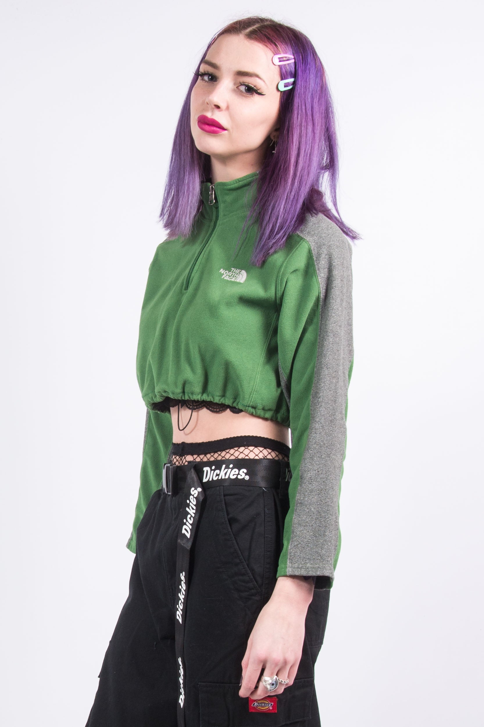 The North Face Cropped 1/4 Zip Fleece UK Fashion THE VINTAGE