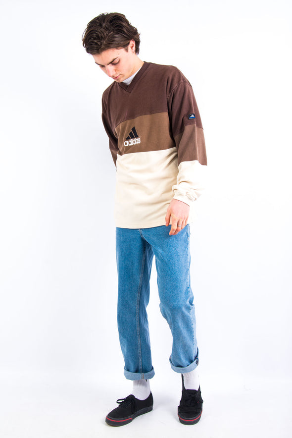 90's Vintage Adidas V-Neck Sweatshirt