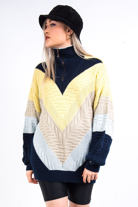 Vintage Cotton Knit 1/4 Zip Sweatshirt