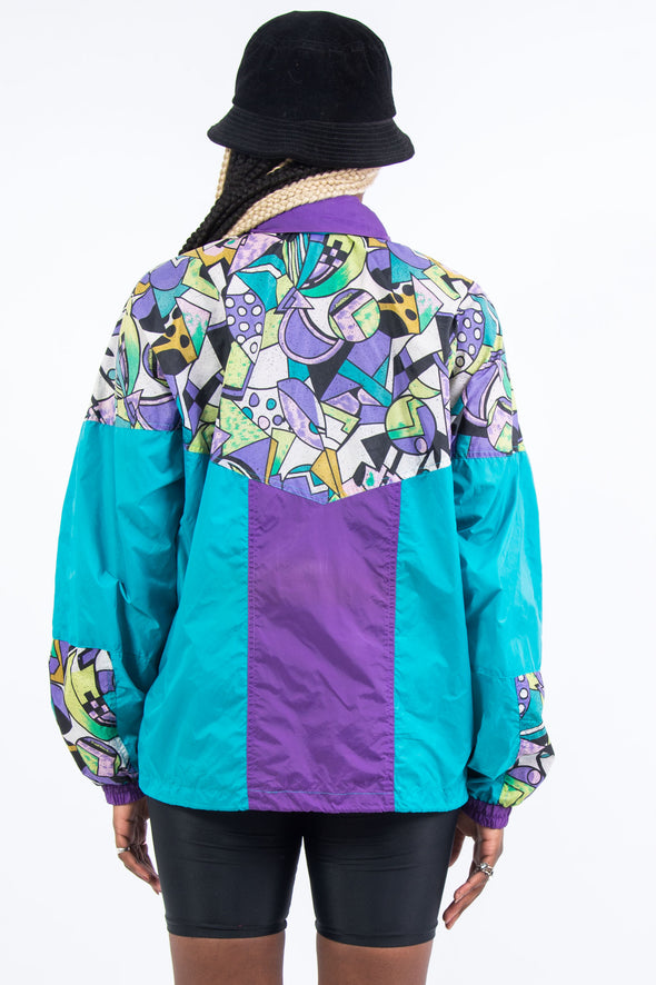 Vintage 90's Abstract Windbreaker Cagoule Jacket
