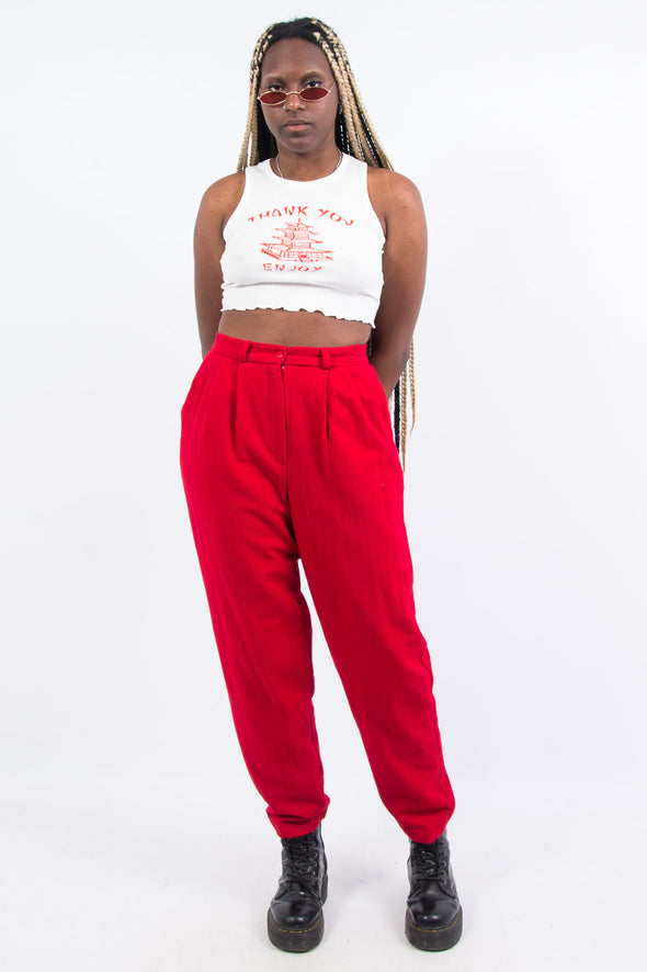 Vintage 90's Red Wool Trousers