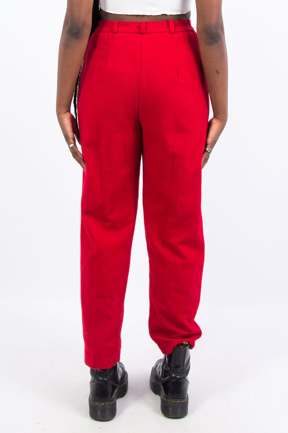 Vintage 90's Red Wool Trousers