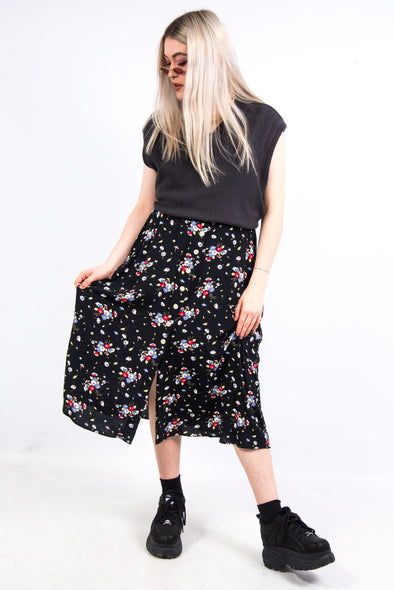 Vintage Floral Midi Skirt