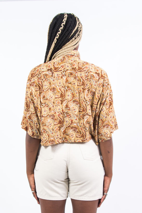 Vintage 90's Cropped Paisley Shirt