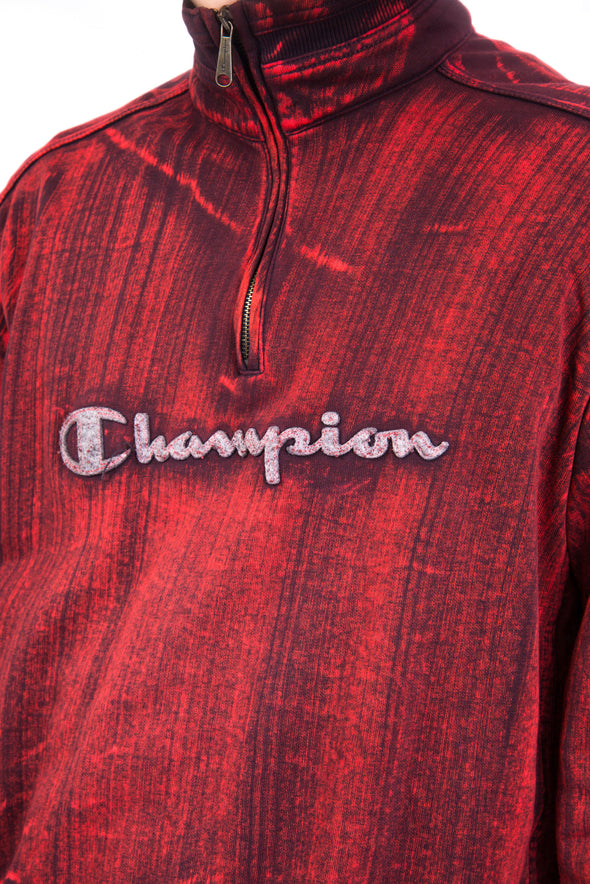 Champion Spell Out Tie Dye 1/4 Zip Sweatshirt