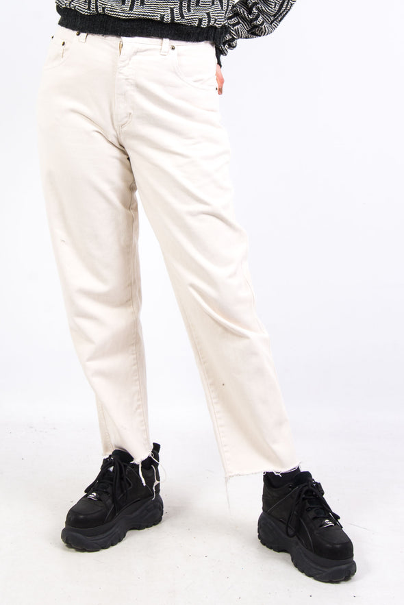 Vintage 90's Cream Denim Mom Jeans