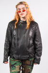 Vintage 90's Black Leather Biker Jacket