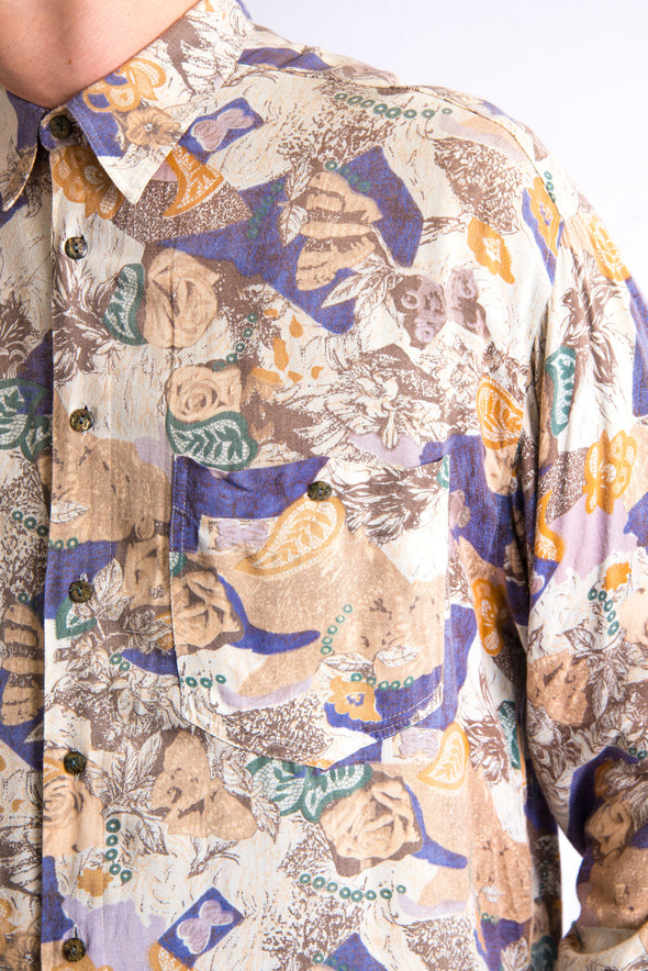 Vintage Abstract Paisley Pattern Shirt
