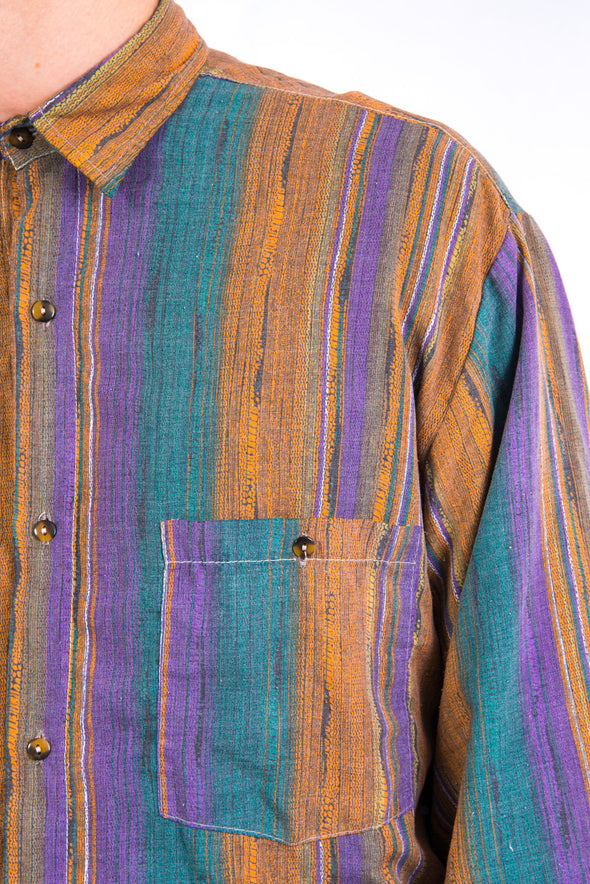 90's Striped Pattern Shirt