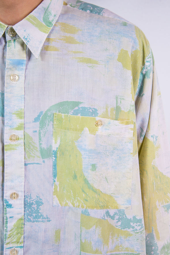 90's Vintage Pastel Green Festival Shirt