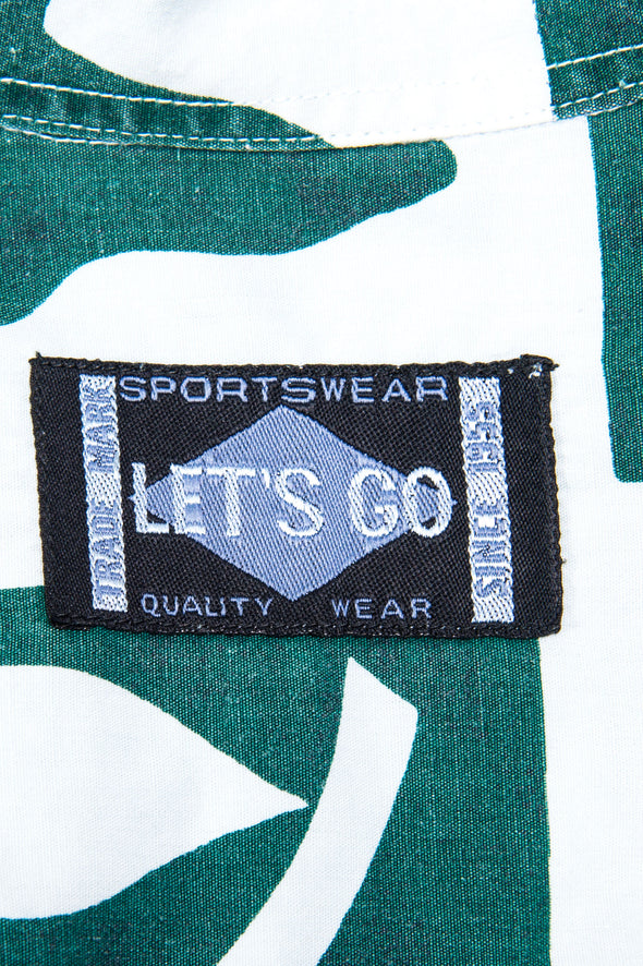 Vintage 90's Green Abstract Print Shirt