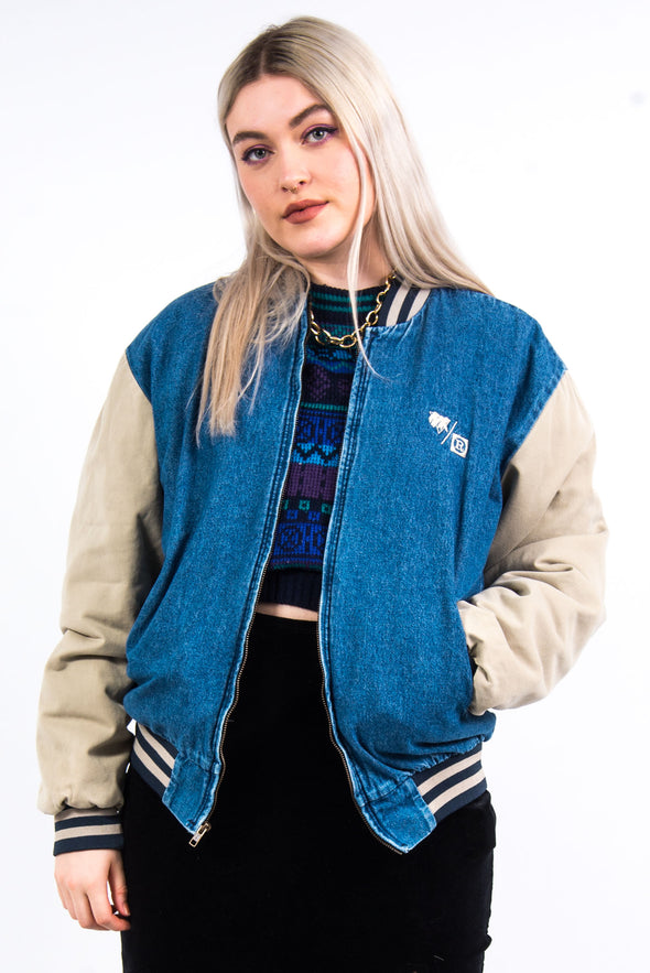 Vintage 90's Denim Baseball Jacket