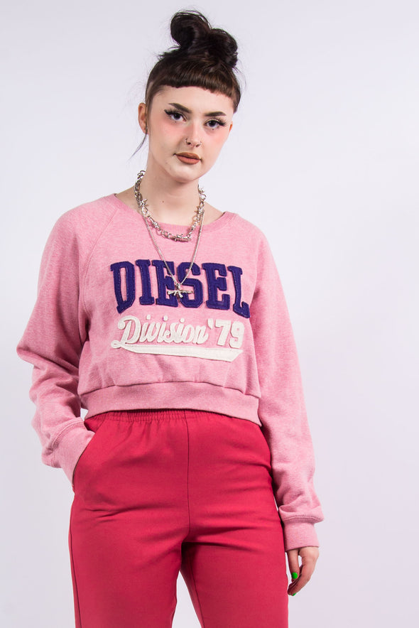Vintage Diesel Pink Cropped Sweatshirt