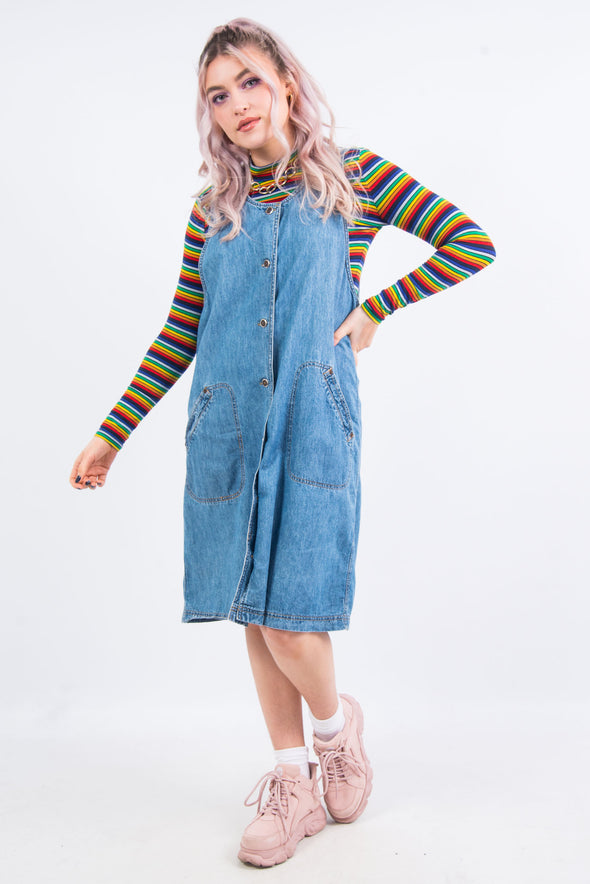 Vintage 90's Denim Pinafore Dress