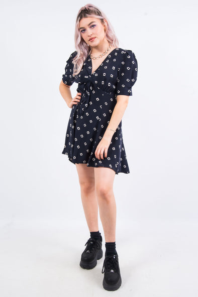 Vintage 90's Puff Sleeve Mini Dress