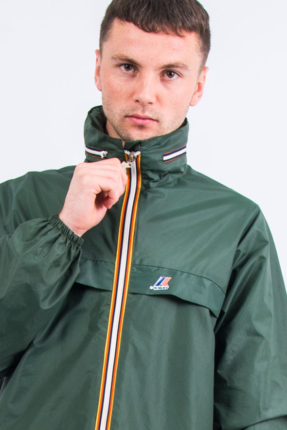 K-Way Khaki Waterproof Rain Jacket