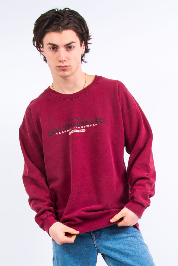 Vintage Red Levi's Spell Out Sweatshirt