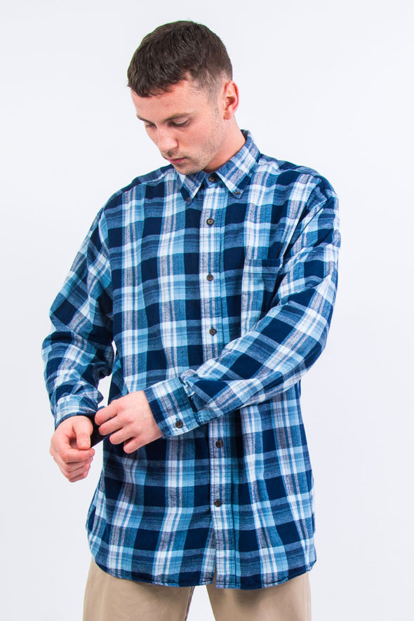 90's Blue Check Flannel Shirt