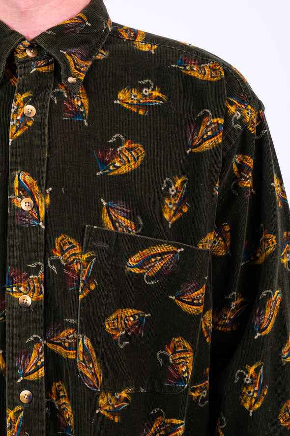 90's Nautica Fly Fishing Cord Shirt