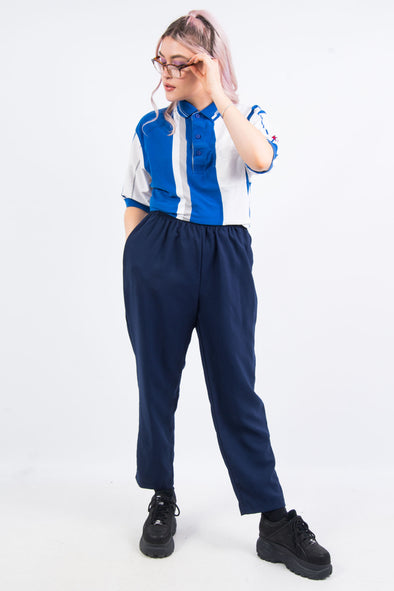 Vintage 90's Navy Blue High Waist Trousers