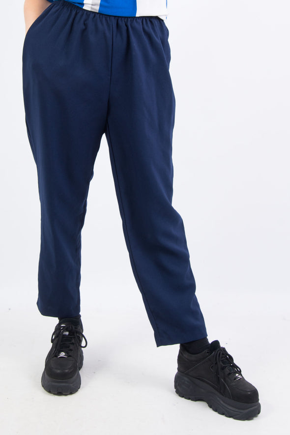 Vintage 90's Navy Blue High Waist Trousers