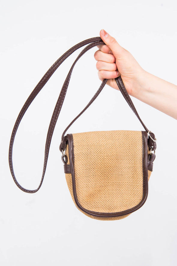 Vintage Straw Hessian Shoulder Bag