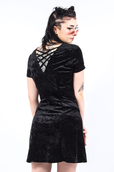 Vintage 90's Black Velvet Mini Dress