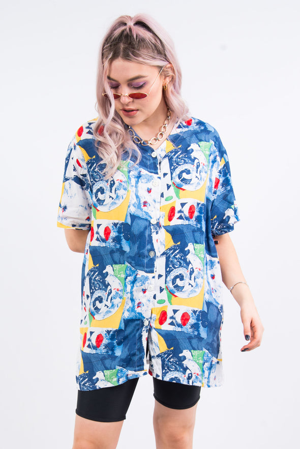 Vintage 90's Abstract Print Shirt