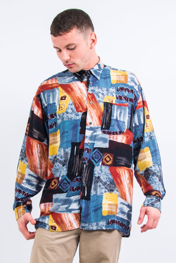90's Vintage Abstract Patterned Shirt