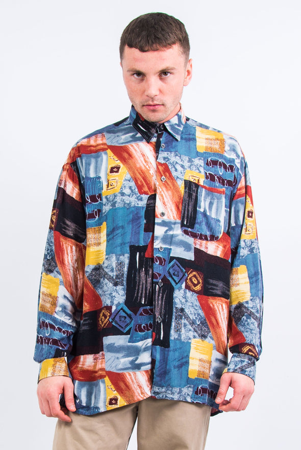 90's Vintage Abstract Patterned Shirt