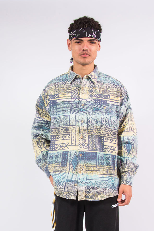 Vintage 90's aztec pattern flannel shirt