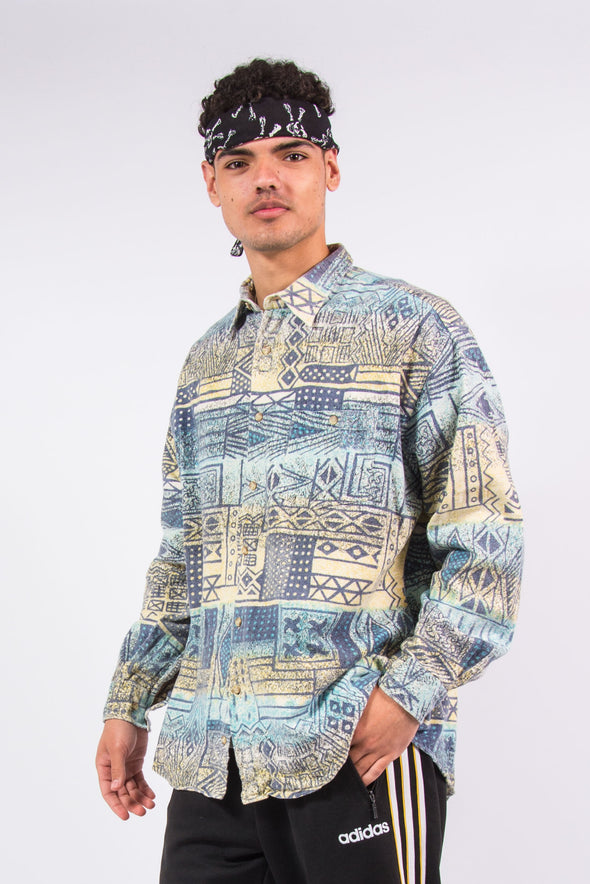 Vintage 90's aztec pattern flannel shirt