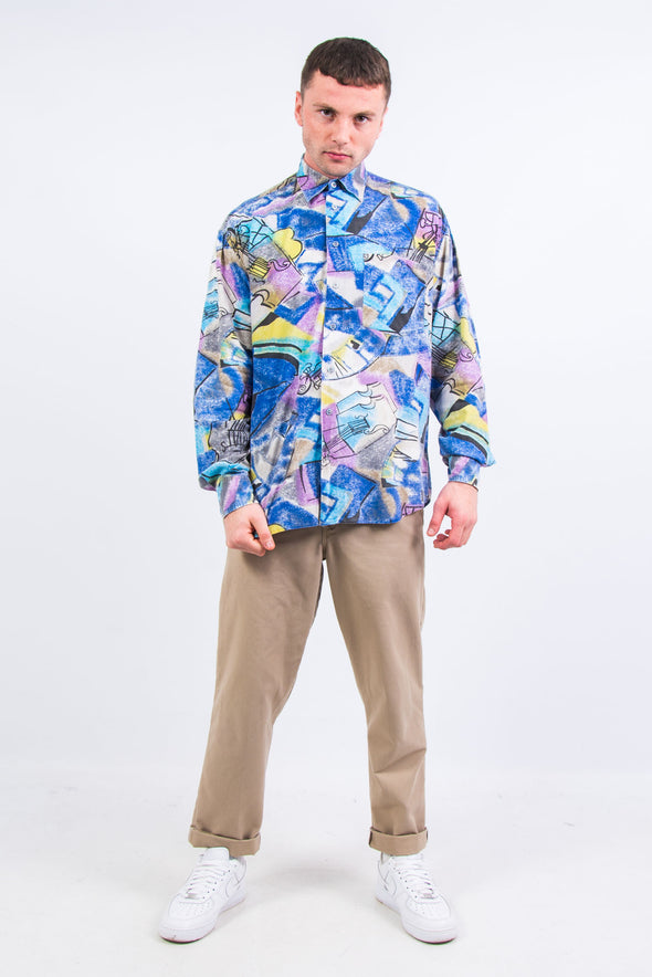 90's Crazy Pattern Rayon Shirt