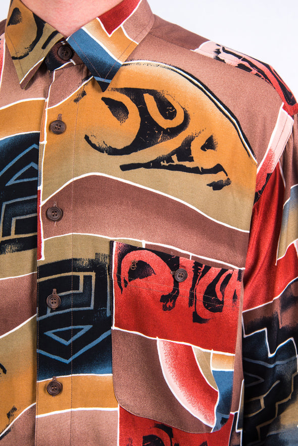 90's Bold Abstract Patterned Shirt