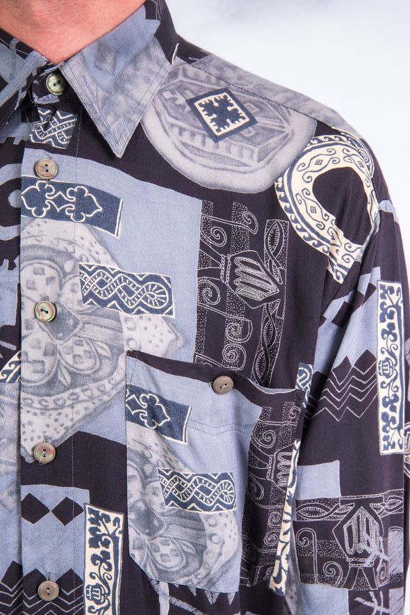 90's Abstract Patterned Shirt