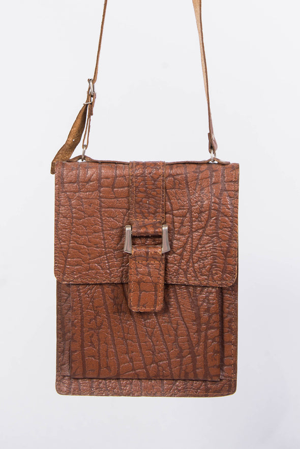 Vintage 70's Tan Leather Satchel Bag