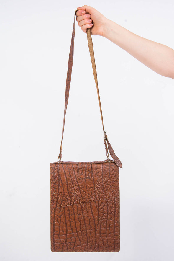 Vintage 70's Tan Leather Satchel Bag