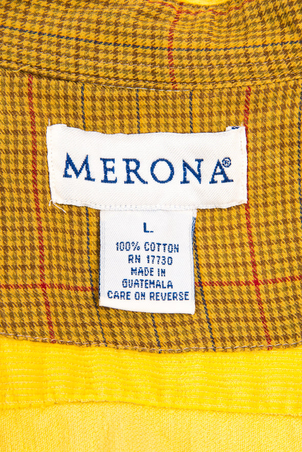 90's Vintage Yellow Cord Shirt