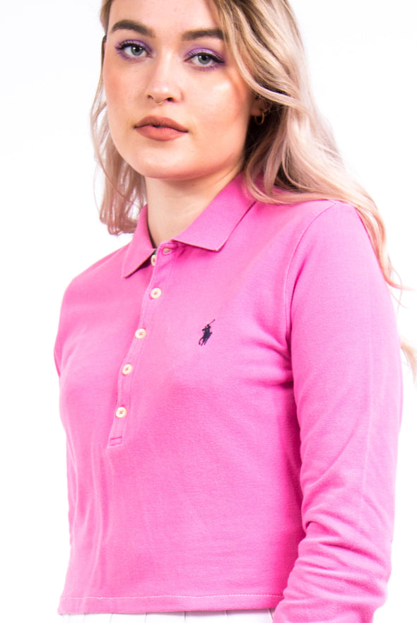 Pink Cropped Ralph Lauren Polo T-Shirt