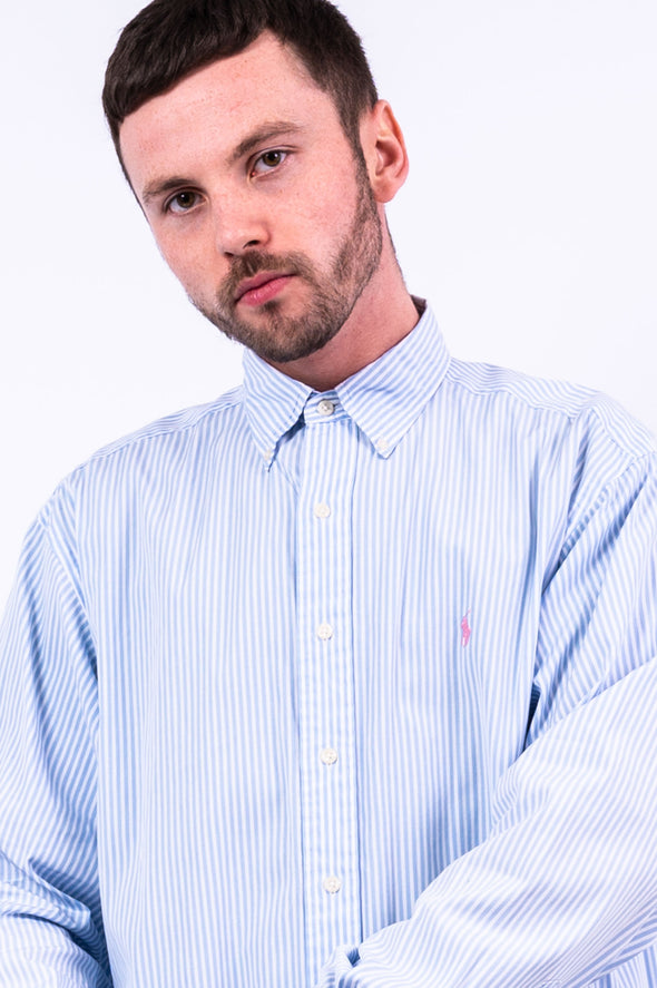 90's Ralph Lauren Blue Striped Shirt