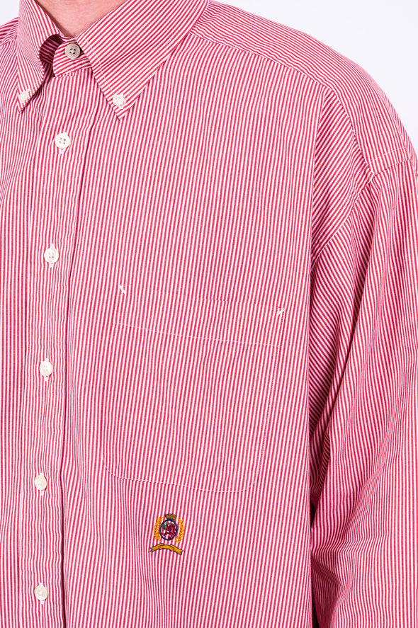 90's Tommy Hilfiger Red Striped Shirt