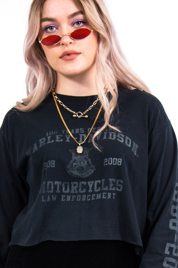 Vintage Harley Davidson Cropped T-Shirt