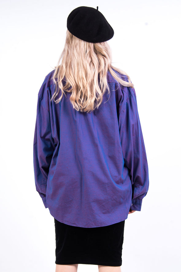 Y2K Purple Two Tone Oversize Shirt