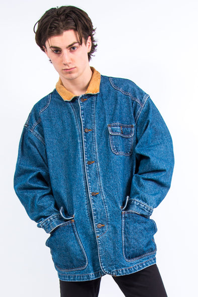 90's Vintage Blue Denim Chore Jacket