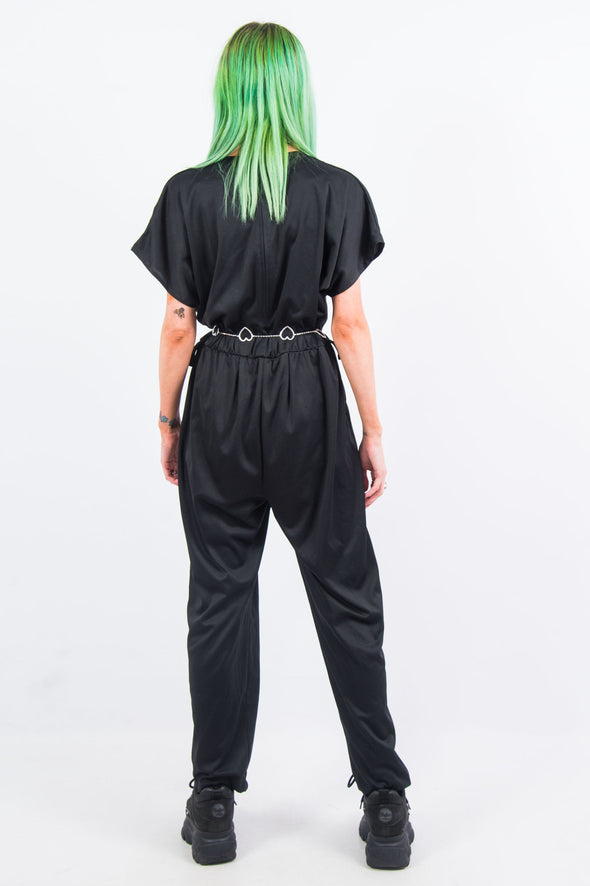 Vintage 80's Shiny Black Jumpsuit