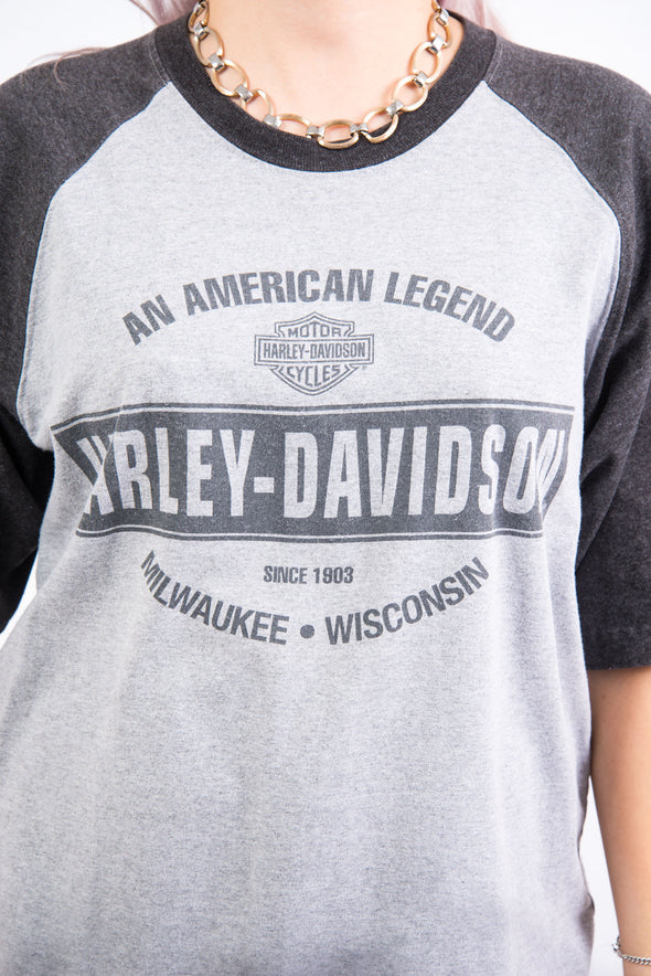 Y2K Harley Davidson Raglan T-Shirt