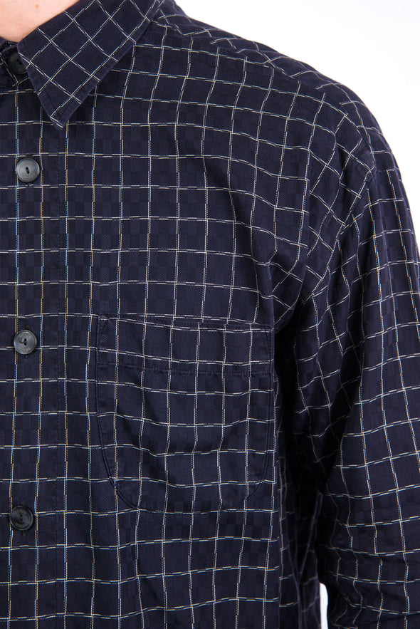 90's Square Check Pattern Shirt